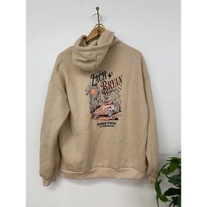 Zach Bryan Something In The Orange Graphic Hoodie Tan Beige XL Country Music